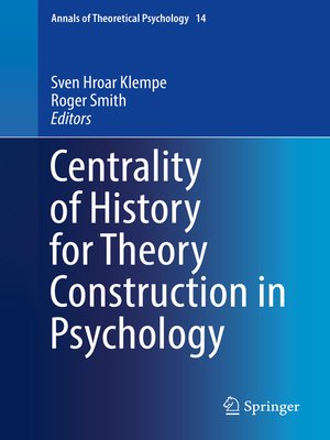 cover image of Centrality of History for Theory Construction in Psychology